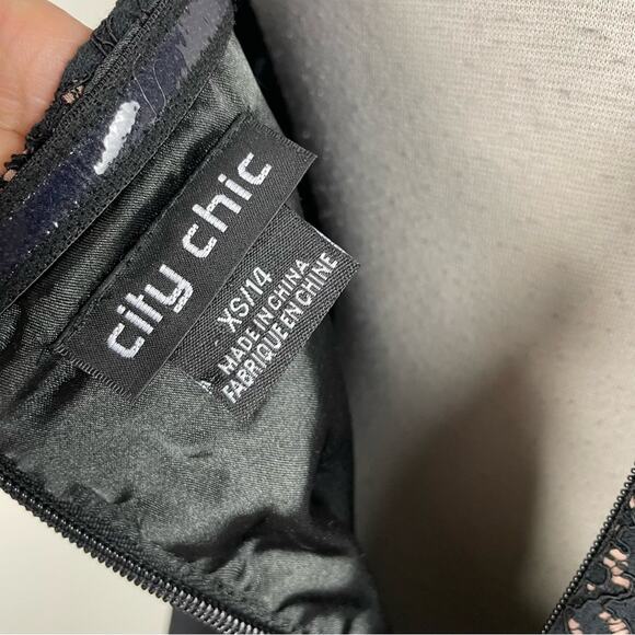 City Chic Black Lace Corset Chiffon Sweet Eve Maxi Whimsigoth Dress 14 - Picture 7 of 9